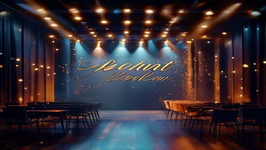 Backdrop personalizado com logotipo da empresa em um evento