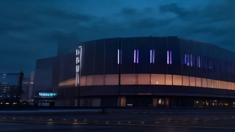Letreiro luminoso com iluminação LED em fachada de prédio comercial